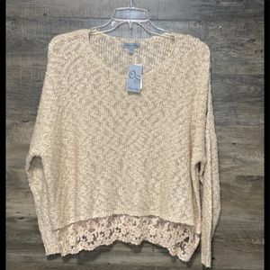 NWT Ivory Olivia Sky 1x Long Sleeve Sweater